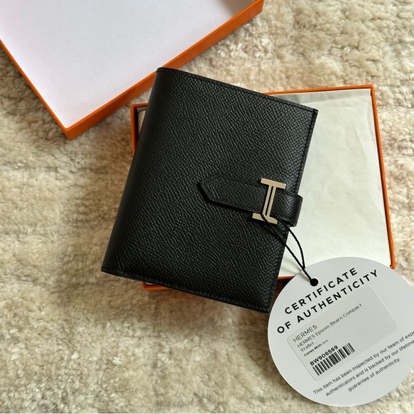 HERMES Epsom Bearn Compact Wallet Black - Picture 4 of 4